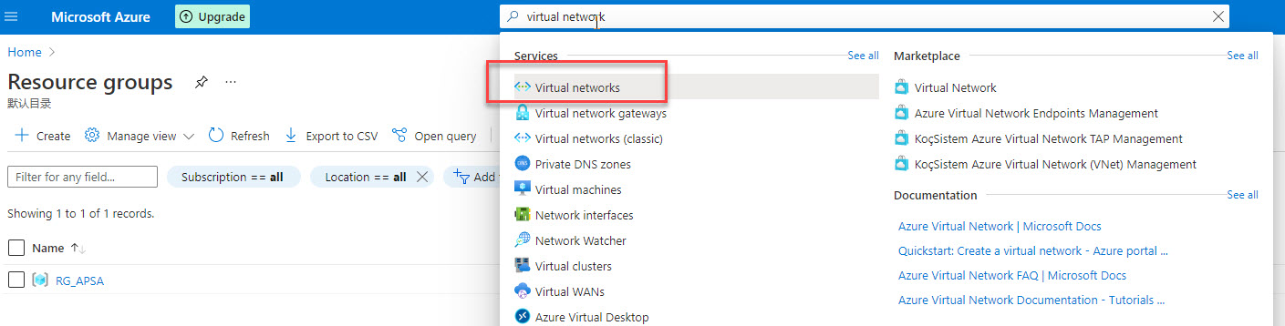 Virtual network 1